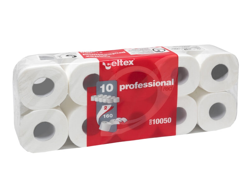 Letër higjienike PROFESSIONAL RED – 160 fletë × 12 pako – Kodi C10050