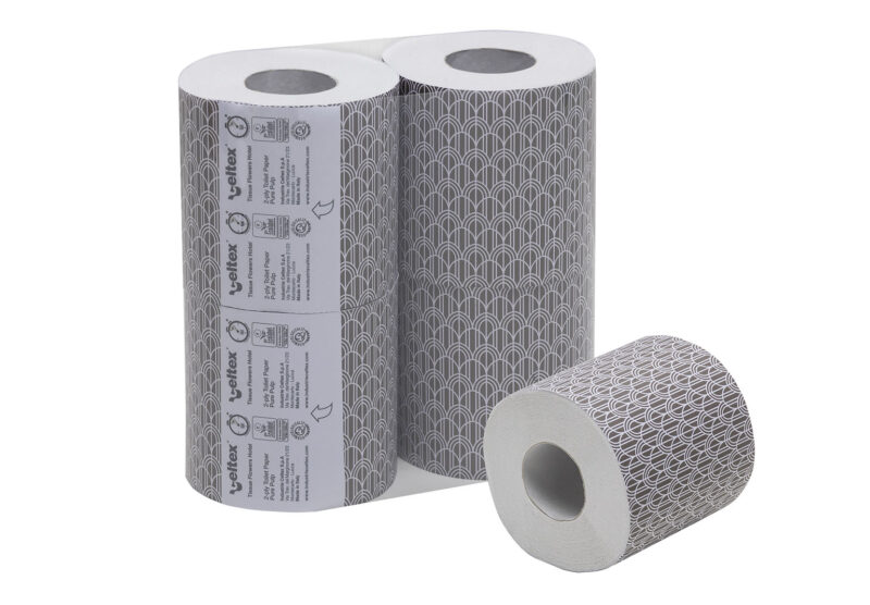 Letër higjienike TISSUE FLOWERS HOTEL – 250 fletë × 10 pako – Kodi C10105