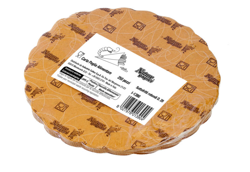 Letër rrumbullake për ushqime të skuqura – Diametër 20 cm (250 copë × 14 pako) – Kodi I-1390