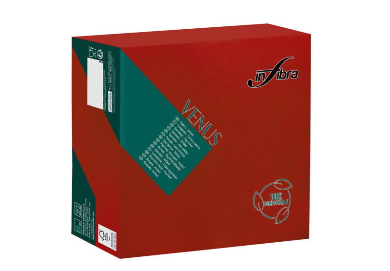 Pecetë dekorative INFIBRA VENUS – Rosso – 40×40 cm (50 copë × 16 pako) – Kodi I-1907