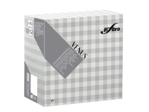 Peceta tavoline – INFIBRA VENUS– Vichy Grigio – 39×39 cm (50 copë × 15 pako) – Kodi I-1910