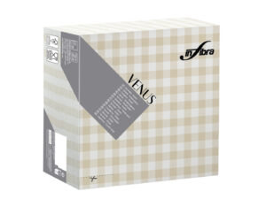 Peceta tavoline – INFIBRA VENUS– Vichy Sabbia – 39×39 cm (50 copë × 15 pako) – Kodi I-1912