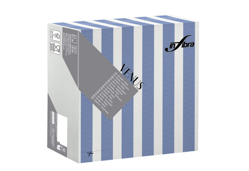 Peceta tavoline – INFIBRA VENUS– Chevron Blu – 39×39 cm (50 copë × 15 pako) – Kodi I-1913