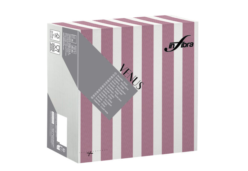 Peceta tavoline – INFIBRA VENUS– Chevron Bordeaux – 39×39 cm (50 copë × 15 pako) – Kodi I-1914