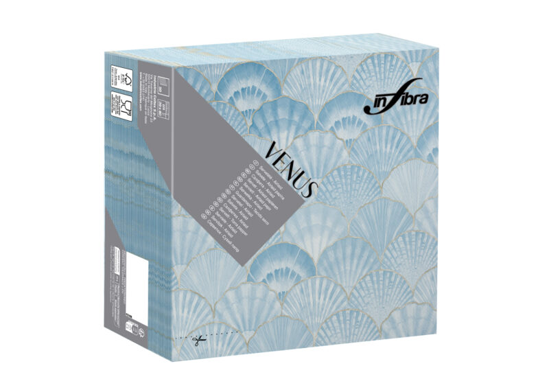 Peceta tavoline – INFIBRA VENUS– Conchiglie – 39×39 cm (50 copë × 15 pako) – Kodi I-1918