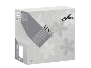 Peceta tavoline - INFIBRA VENUS– Fleurs Grigio – 39×39 cm (50 copë × 15 pako) – Kodi I-1919