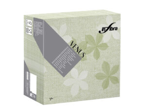 Peceta tavoline VENUS –INFIBRA VENUS – Fleurs Verde – 39×39 cm (50 copë × 15 pako) – Kodi I-1920