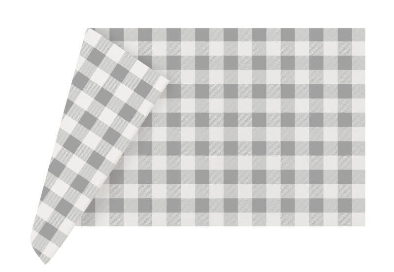 Mbulesë tavoline dekorative INFIBRA VENUS – Vichy Grigio – 100×100 cm (25 copë × 2 pako) – Kodi I-1970