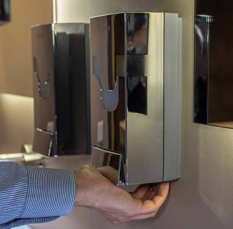 Dispenser MEGAMINI për shkumë sapuni – Chrome – Kodi C93500 - Image 2