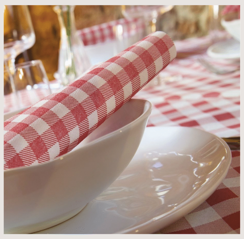 Peceta tavoline – INFIBRA VENUS – Vichy Rosso – 39×39 cm (50 copë × 15 pako) – Kodi I-1911 - Image 3
