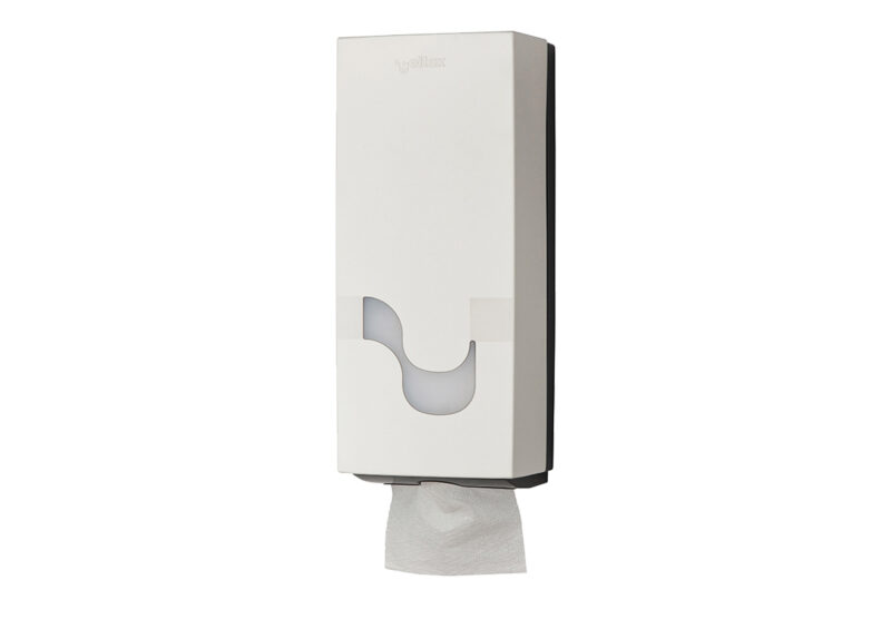 Dispenser MEGAMINI i bardhë për letër higjienike të palosur – Kodi C92270