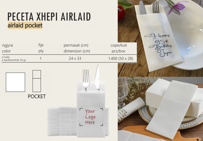 Peceta Xhep Airlaid 24 x 33 cm - Image 2